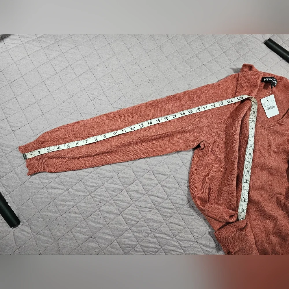 J.Crew NWT Merino Wool‎ Old Money Lightweight V-Neck Sweater in Rust Sz L